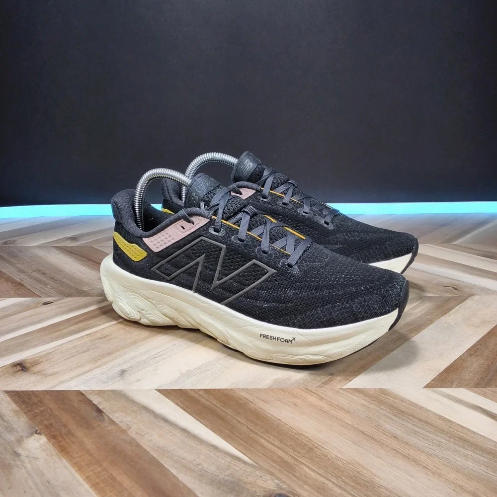 New Balance Fresh Foam X 1080 Womens 8.5 Black Pink Gold Stripe Running Sneakers